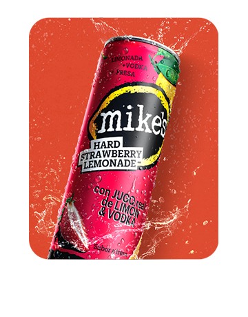 Can pink with brand mikes hard passion fruit
